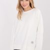 Beige Sweatshirt in Sweatshirts For Women with Spandex and Viscose