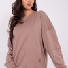 Beige Sweatshirt in Sweatshirts For Women with Spandex and Viscose