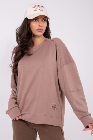 Beige Sweatshirt in Sweatshirts For Women with Spandex and Viscose