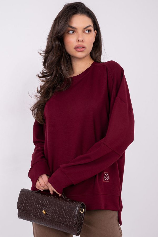 Red Sweatshirt in Sweatshirts For Women with Spandex and Viscose