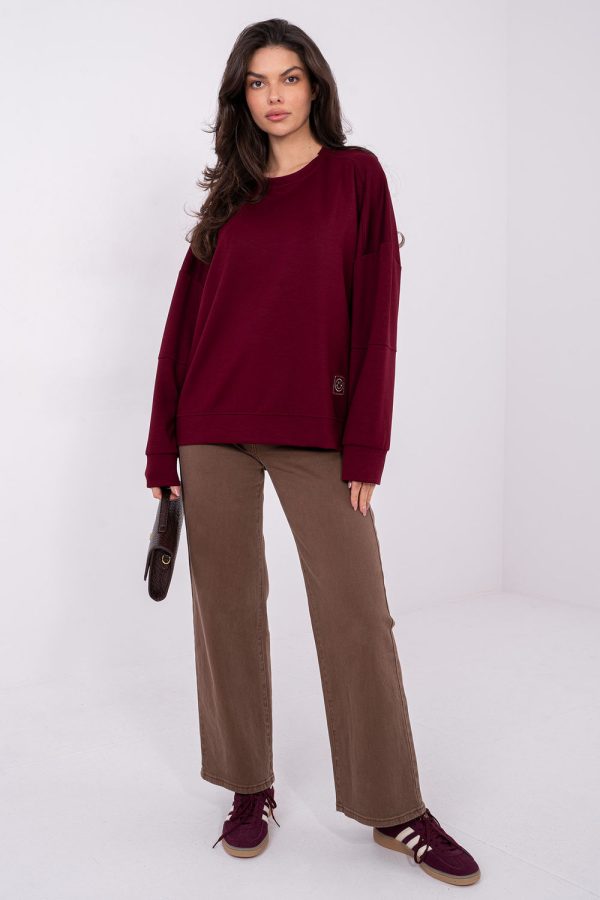 Red Sweatshirt in Sweatshirts For Women with Spandex and Viscose