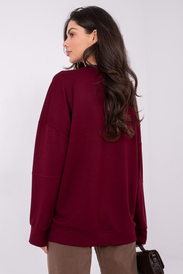 Red Sweatshirt in Sweatshirts For Women with Spandex and Viscose