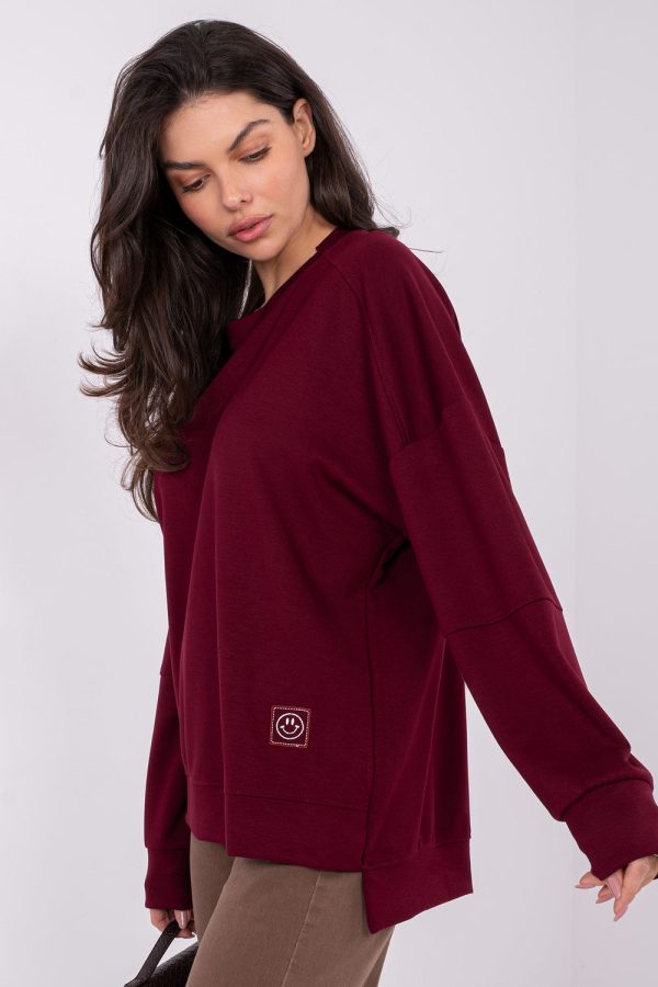 Red Sweatshirt in Sweatshirts For Women with Spandex and Viscose