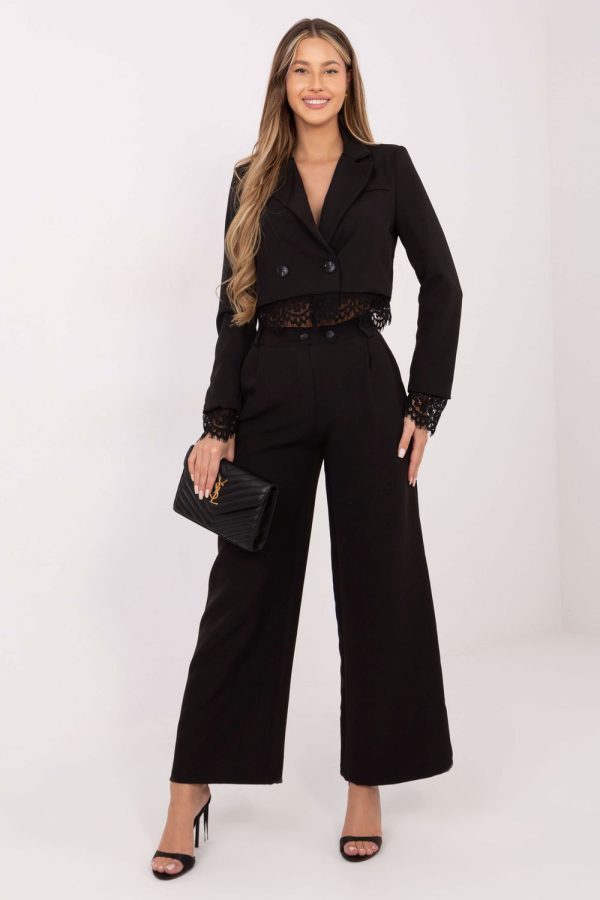 Black Women's Pants in Pants, Trousers, Shorts with Spandex and Polyester