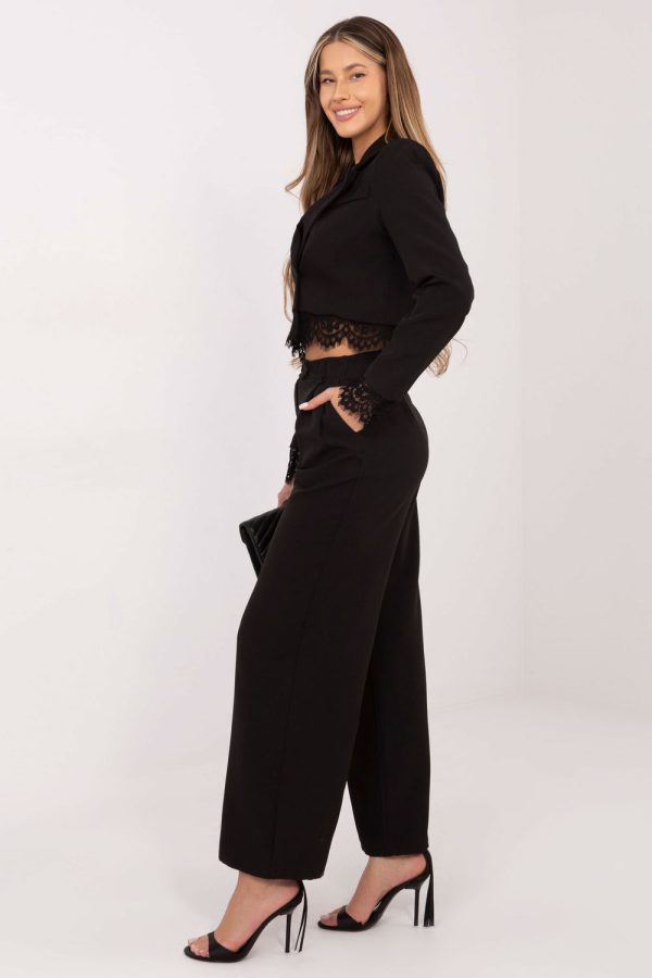 Black Women's Pants in Pants, Trousers, Shorts with Spandex and Polyester
