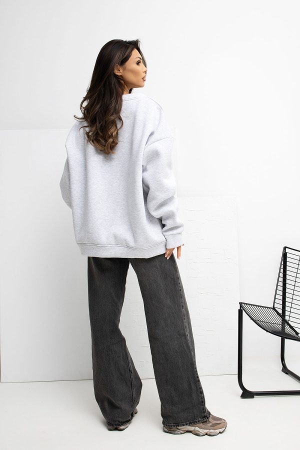 Grey Sweatshirt in Sweatshirts For Women with Cotton and Spandex