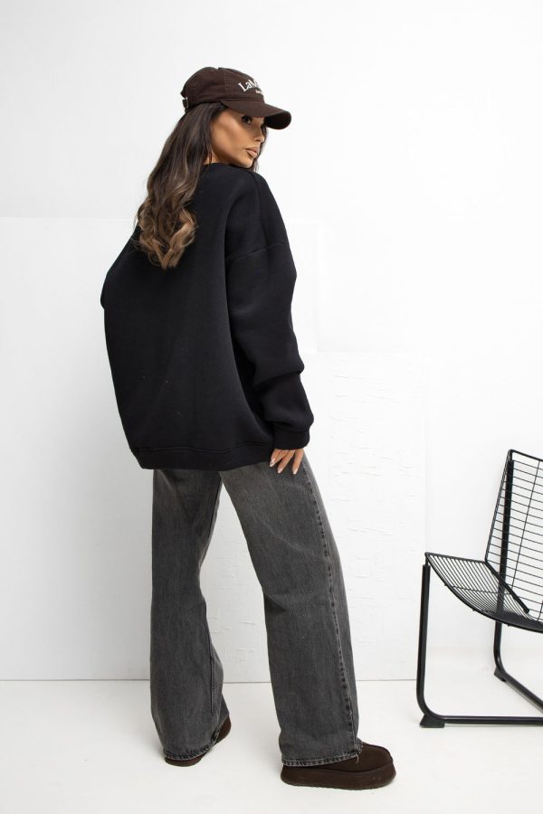 Black Sweatshirt in Sweatshirts For Women with Cotton and Spandex