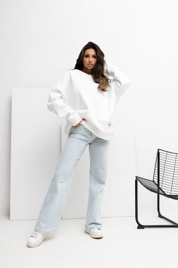 Beige Sweatshirt in Sweatshirts For Women with Cotton and Spandex