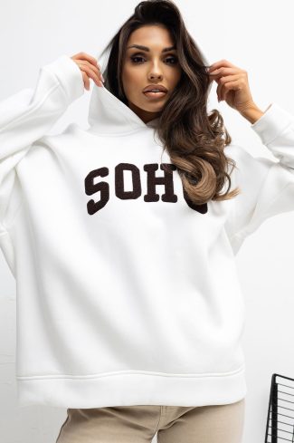 Beige Sweatshirt in Sweatshirts For Women with Cotton and Spandex