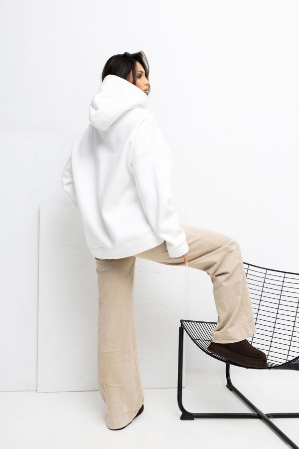 Beige Sweatshirt in Sweatshirts For Women with Cotton and Spandex