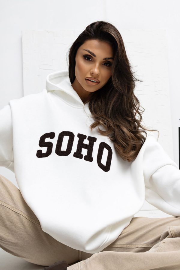 Beige Sweatshirt in Sweatshirts For Women with Cotton and Spandex
