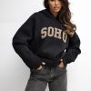 Black Sweatshirt in Sweatshirts For Women with Cotton and Spandex
