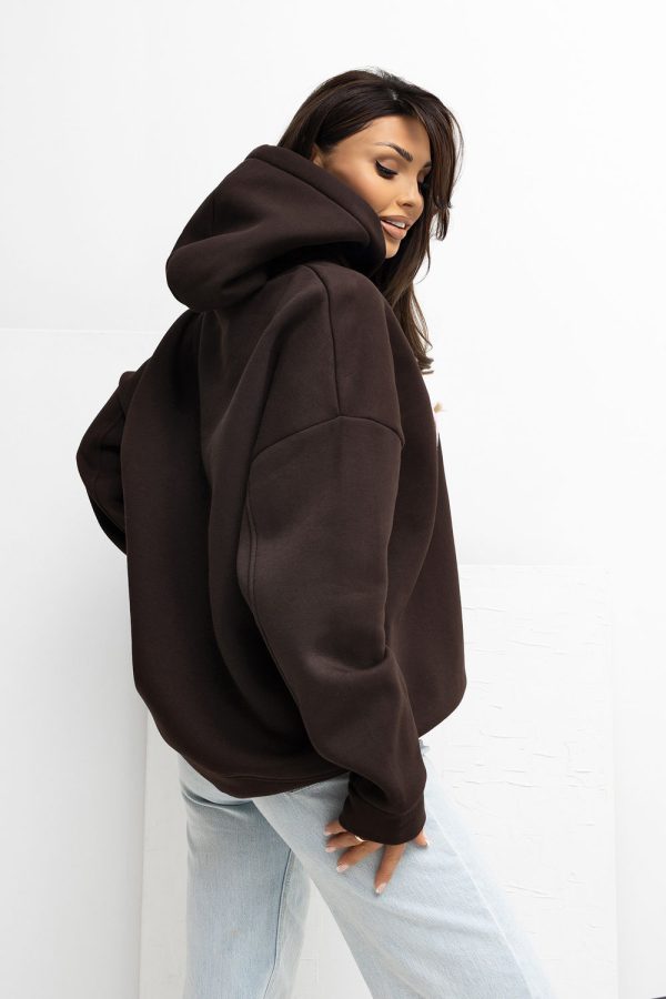 Brown Sweatshirt in Sweatshirts For Women with Cotton and Spandex