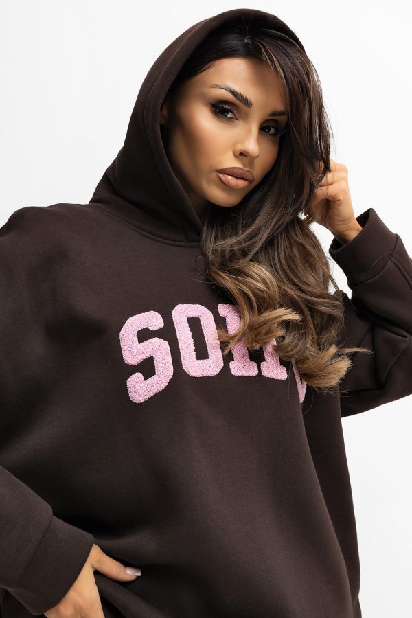 Brown Sweatshirt in Sweatshirts For Women with Cotton and Spandex
