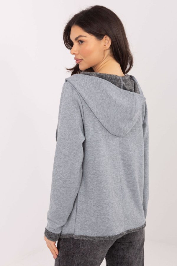 Grey Sweatshirt in Sweatshirts For Women with Spandex and Polyester