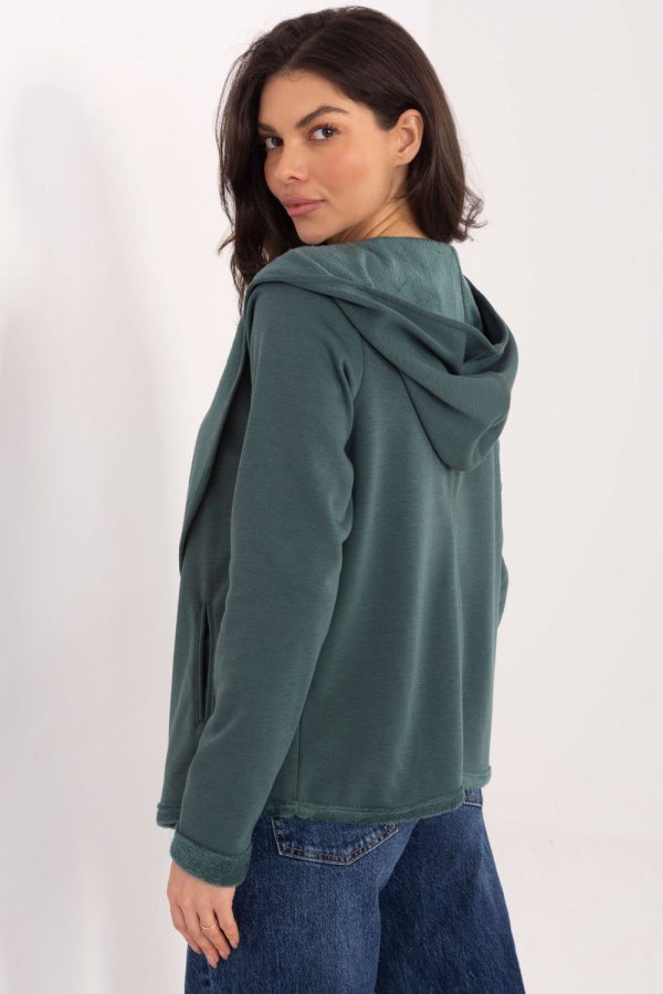 Green Sweatshirt in Sweatshirts For Women with Spandex and Polyester