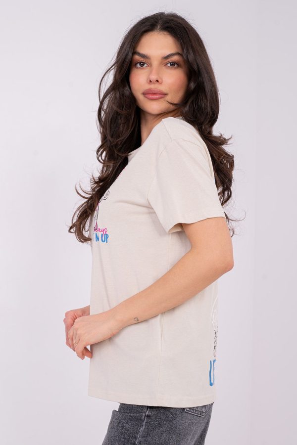 Beige T-shirt in Women`s Tops, T-shirts, Singlets with Cotton