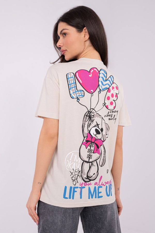 Beige T-shirt in Women`s Tops, T-shirts, Singlets with Cotton