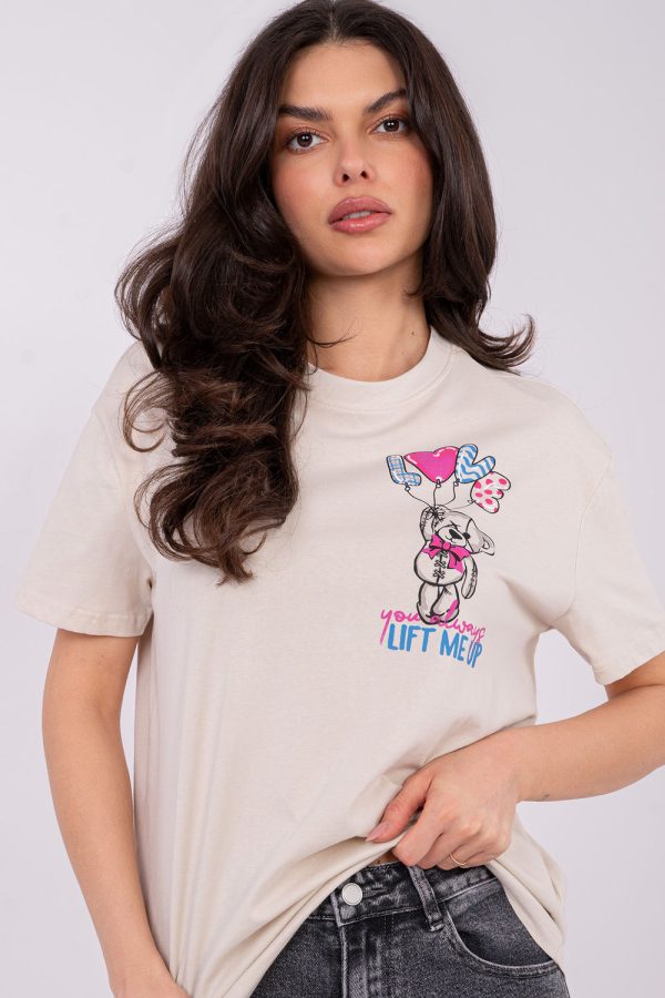 Beige T-shirt in Women`s Tops, T-shirts, Singlets with Cotton