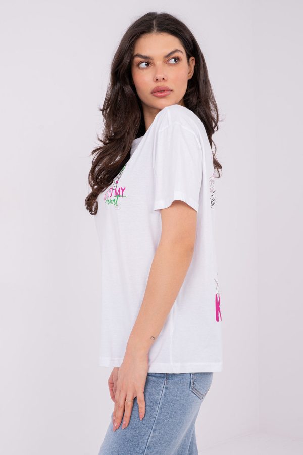 White T-shirt in Women`s Tops, T-shirts, Singlets with Cotton