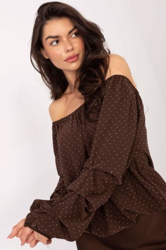 Brown Blouse in Women`s Blouses, Tunics with Viscose