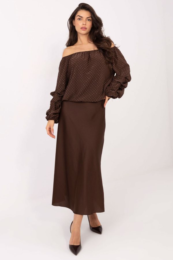Brown Blouse in Women`s Blouses, Tunics with Viscose