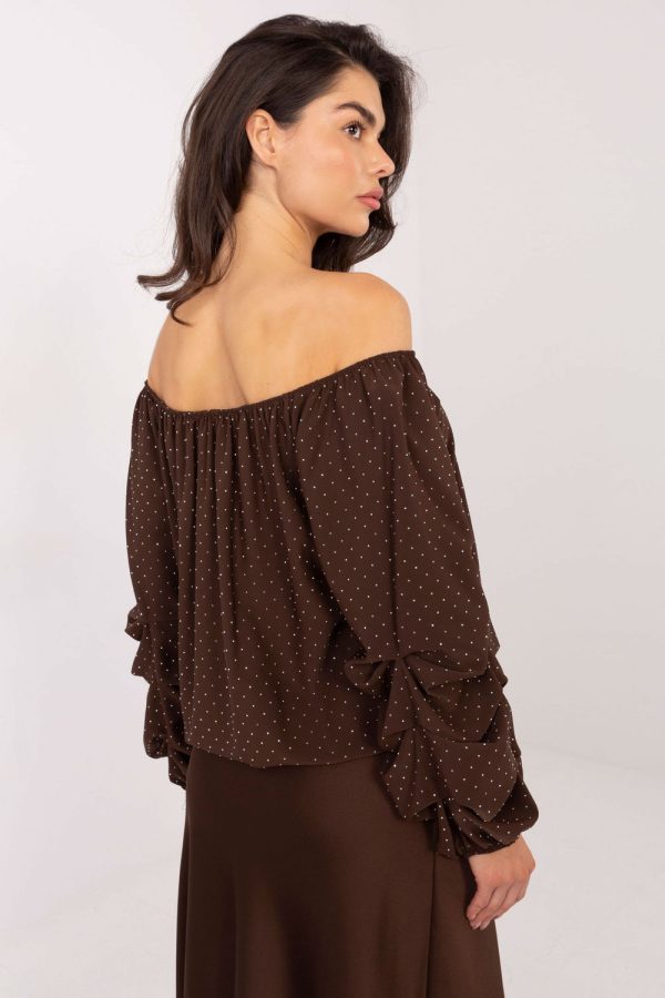 Brown Blouse in Women`s Blouses, Tunics with Viscose