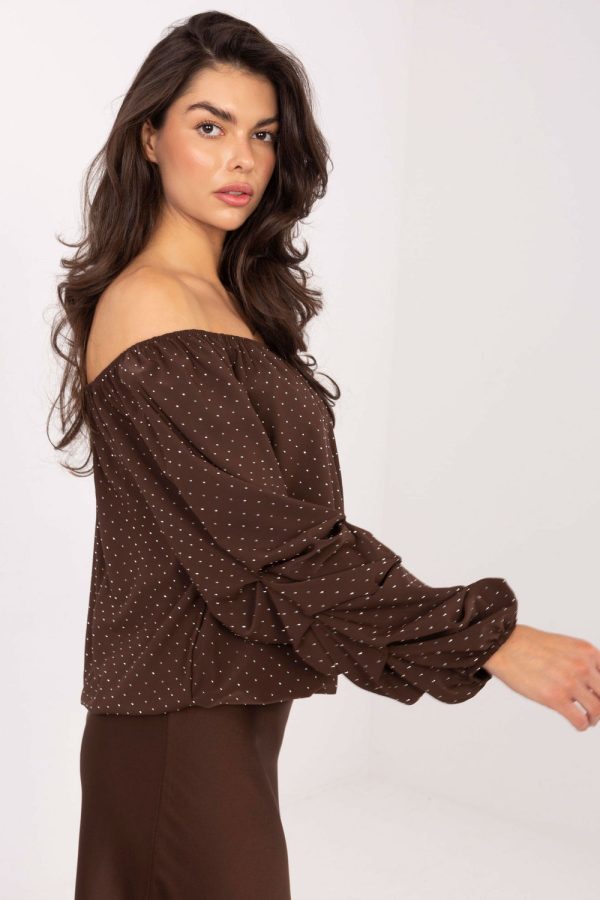 Brown Blouse in Women`s Blouses, Tunics with Viscose