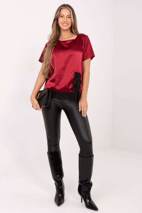 Red Blouse in Women`s Blouses, Tunics with Viscose