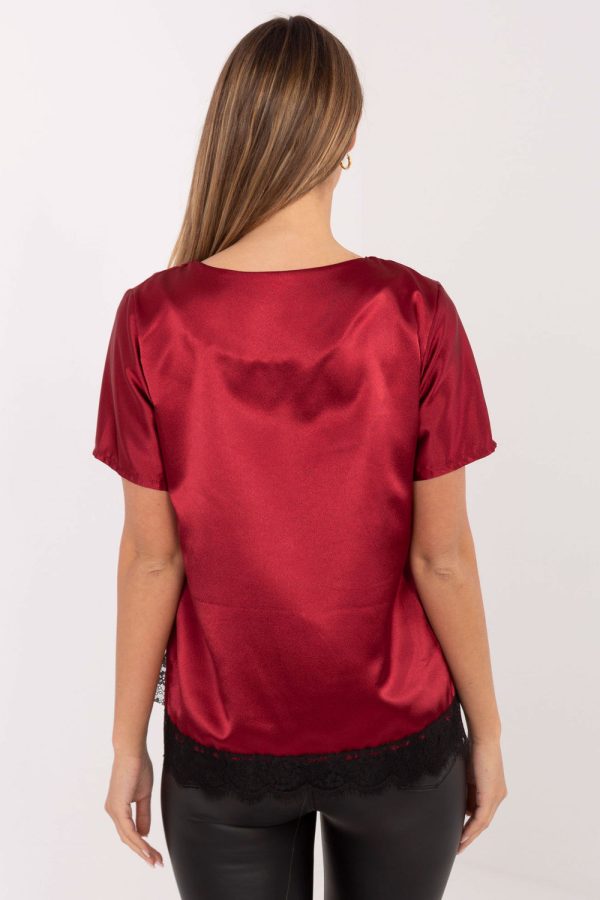 Red Blouse in Women`s Blouses, Tunics with Viscose