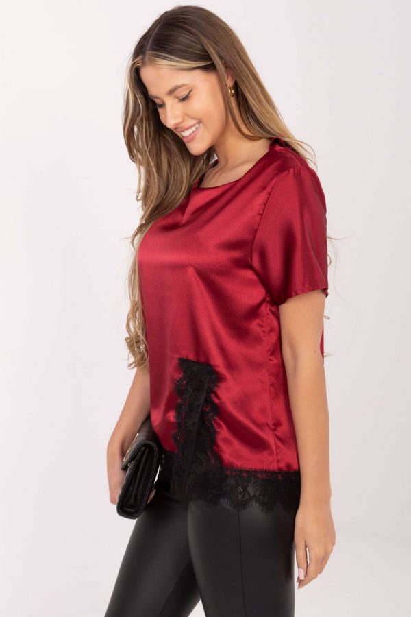 Red Blouse in Women`s Blouses, Tunics with Viscose