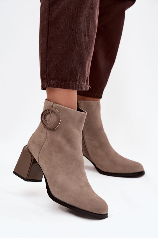 beige Heel boots model 222953 Step in style