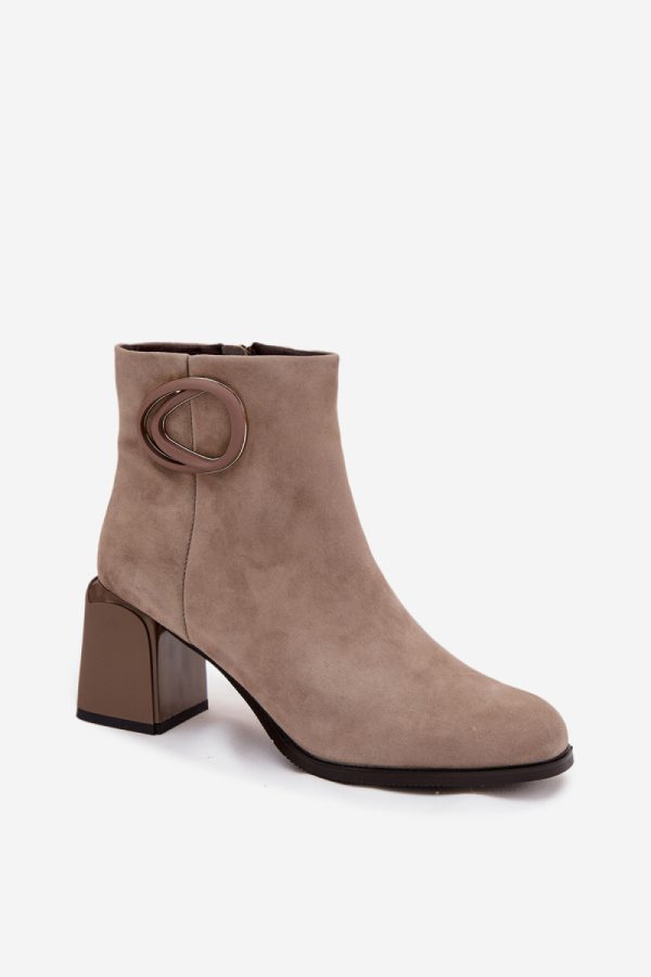 beige Heel boots model 222953 Step in style