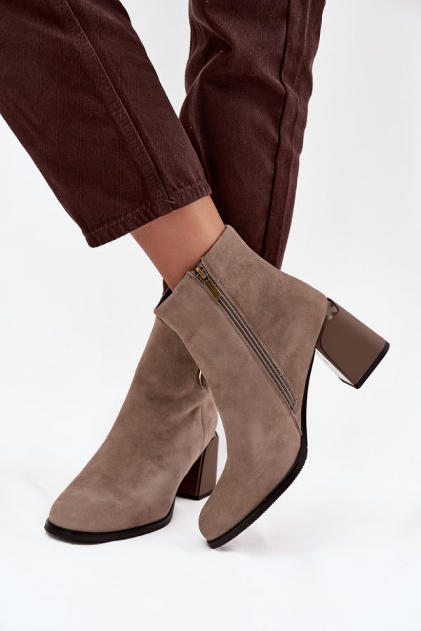 beige Heel boots model 222953 Step in style