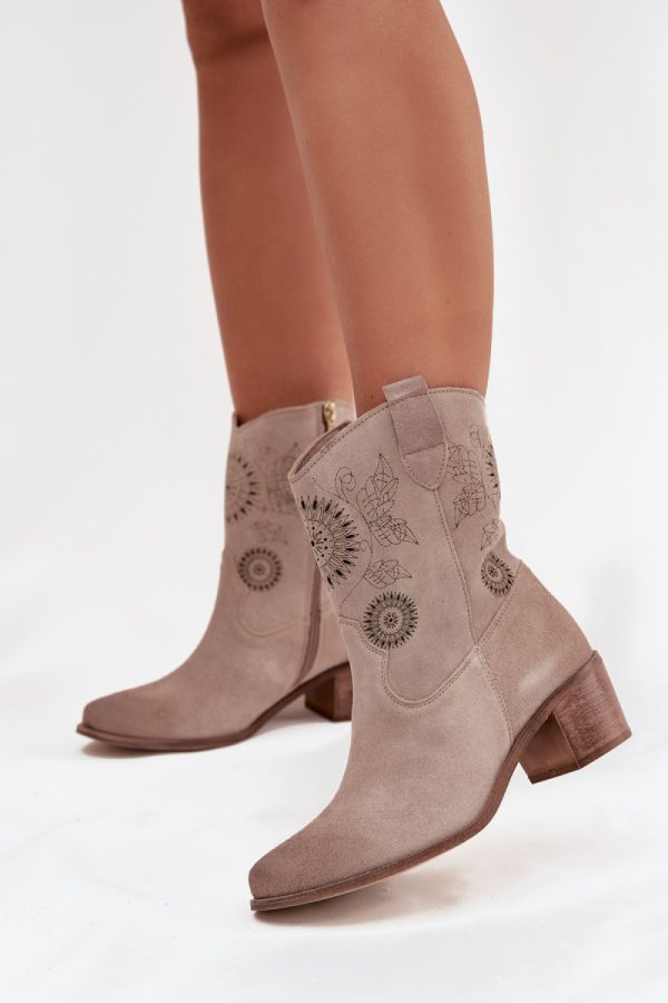 beige Heel boots model 222958 Step in style