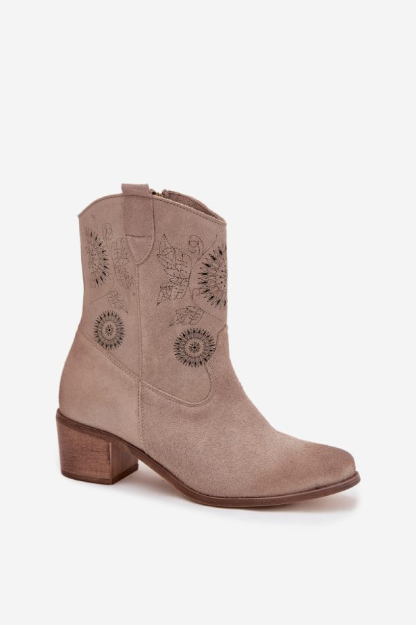 beige Heel boots model 222958 Step in style