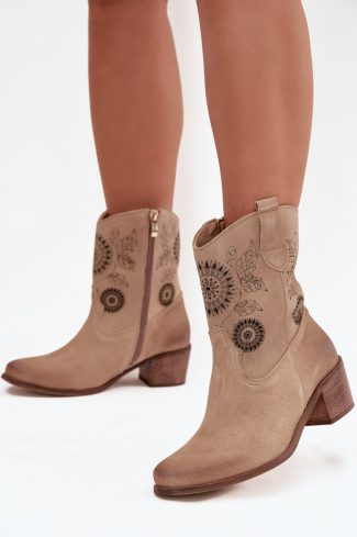 beige Heel boots model 222961 Step in style