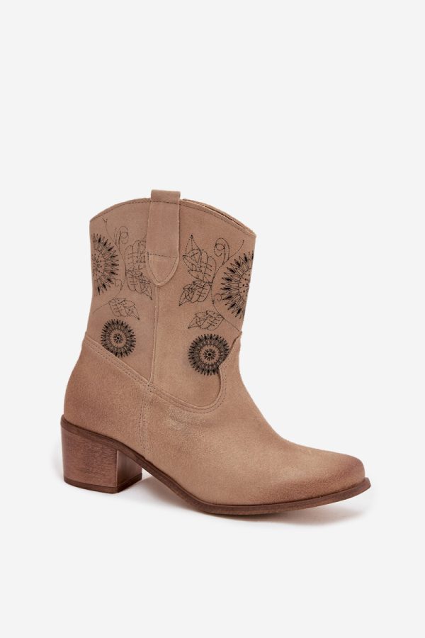 beige Heel boots model 222961 Step in style