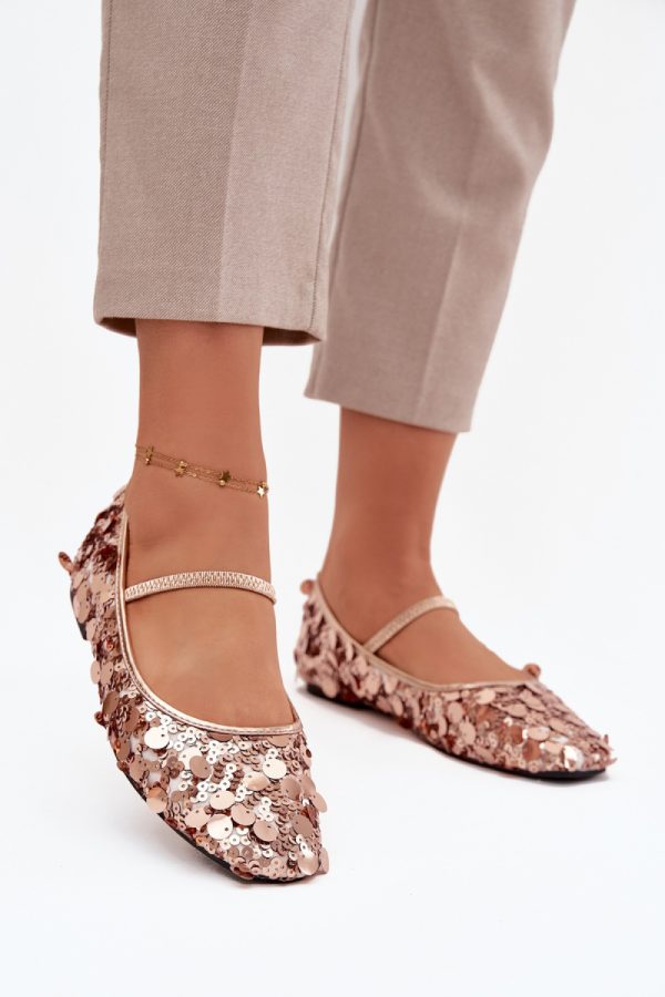 Pink Ballet Flats in Ballet Flats, Ballet Pumps For Women with Fabric, Footbed and Heel Height
