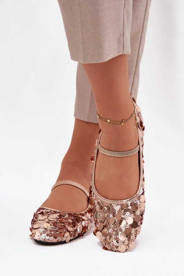 Pink Ballet Flats in Ballet Flats, Ballet Pumps For Women with Fabric, Footbed and Heel Height
