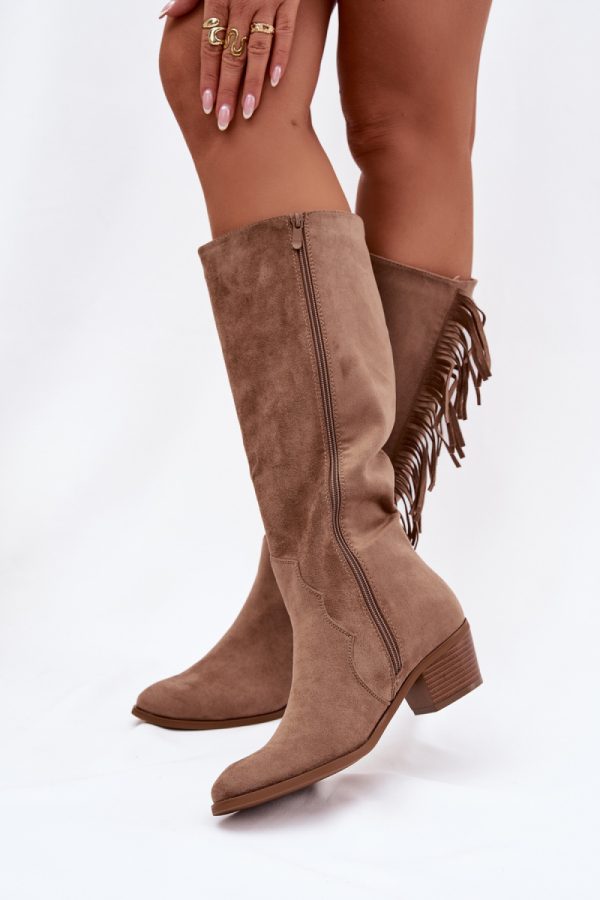 beige Heel boots model 223001 Step in style