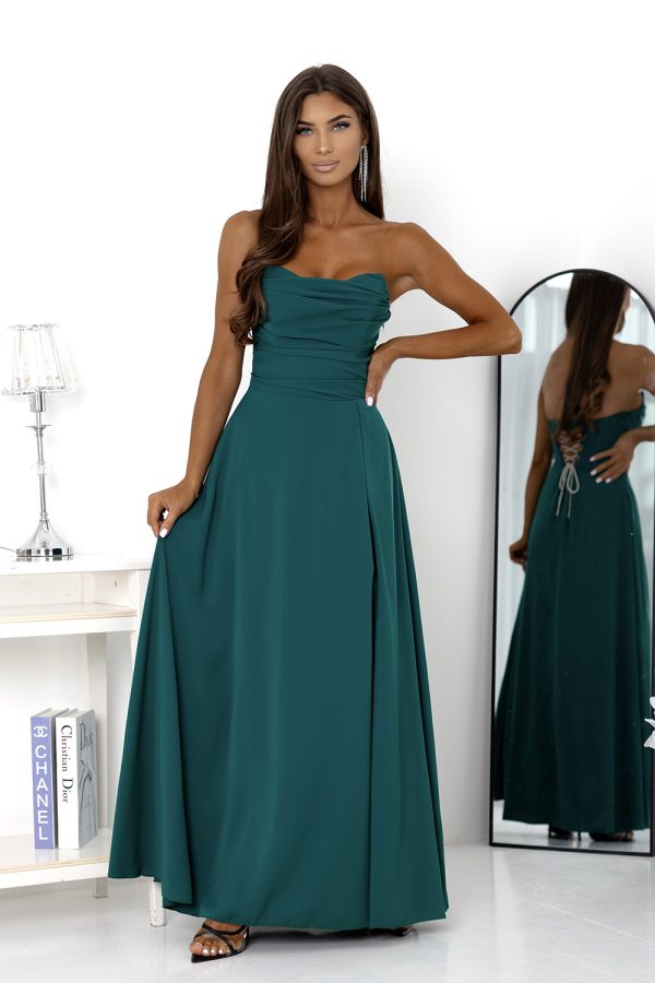 Green Long Dress in Evening Dresses with Cotton, Spandex and Polyester
