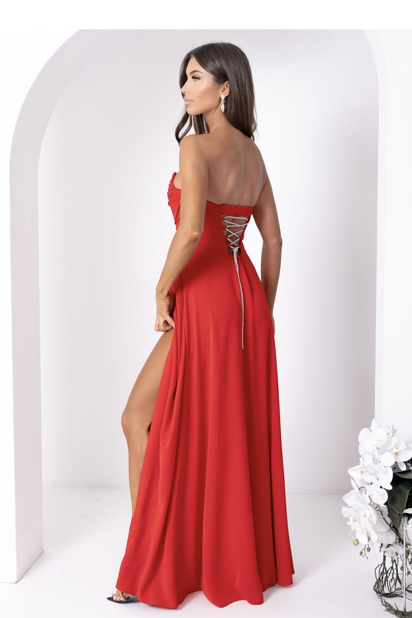Red Long Dress in Evening Dresses with Cotton, Spandex and Polyester