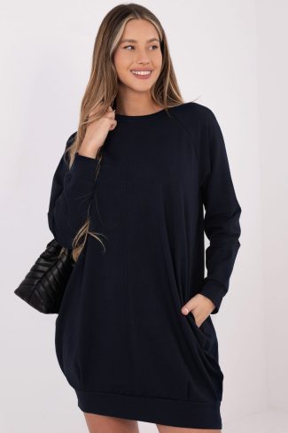 Navy Blue Daydress in Day Dresses with Cotton and Spandex