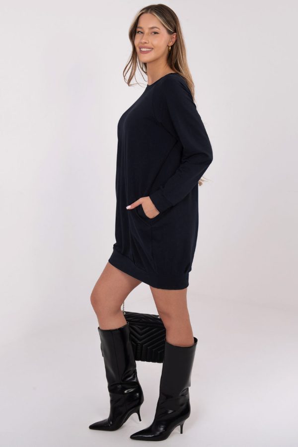 Navy Blue Daydress in Day Dresses with Cotton and Spandex