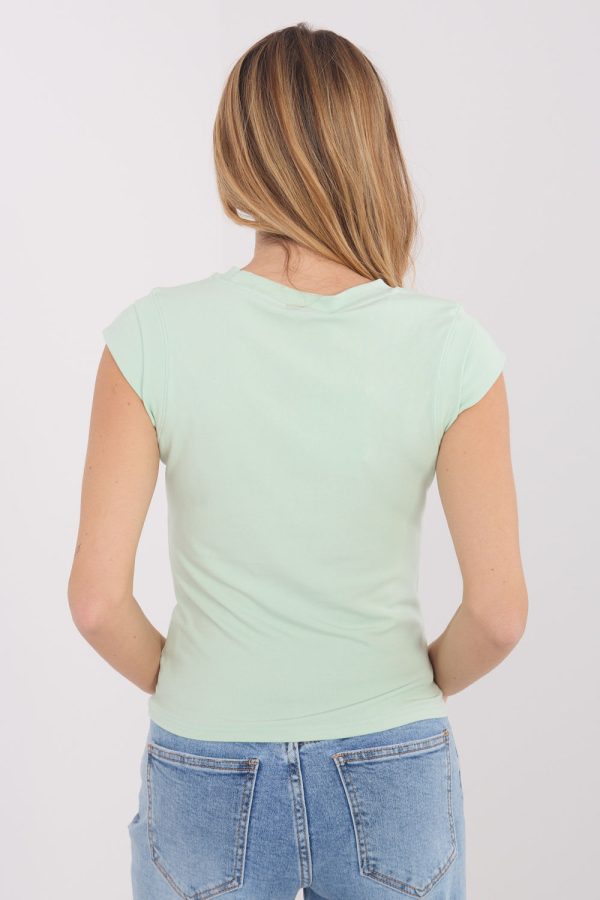 Green Top in Undershirts / Tops with Spandex and Viscose