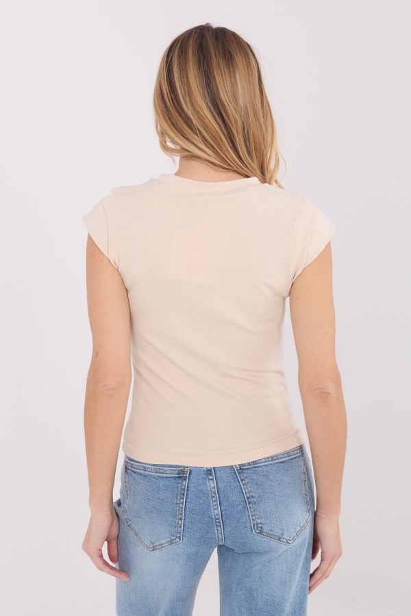 Beige Top in Undershirts / Tops with Spandex and Viscose