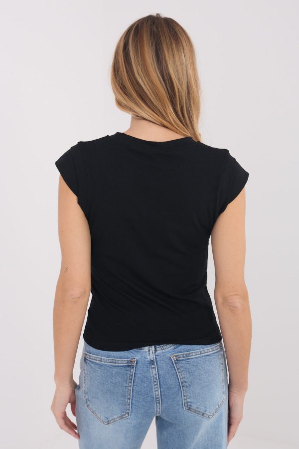 Black Top in Undershirts / Tops with Spandex and Viscose