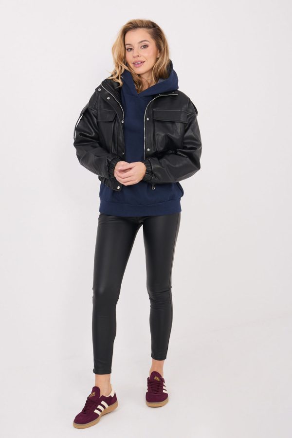 Navy Blue Sweatshirt in Sweatshirts For Women with Cotton and Spandex