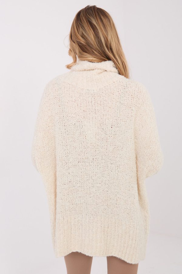 Beige Turtleneck in Sweaters, Pullovers, Jumpers, Turtlenecks, Boleros, Shrugs with Acrylic, Polyamide, Viscose and Wool